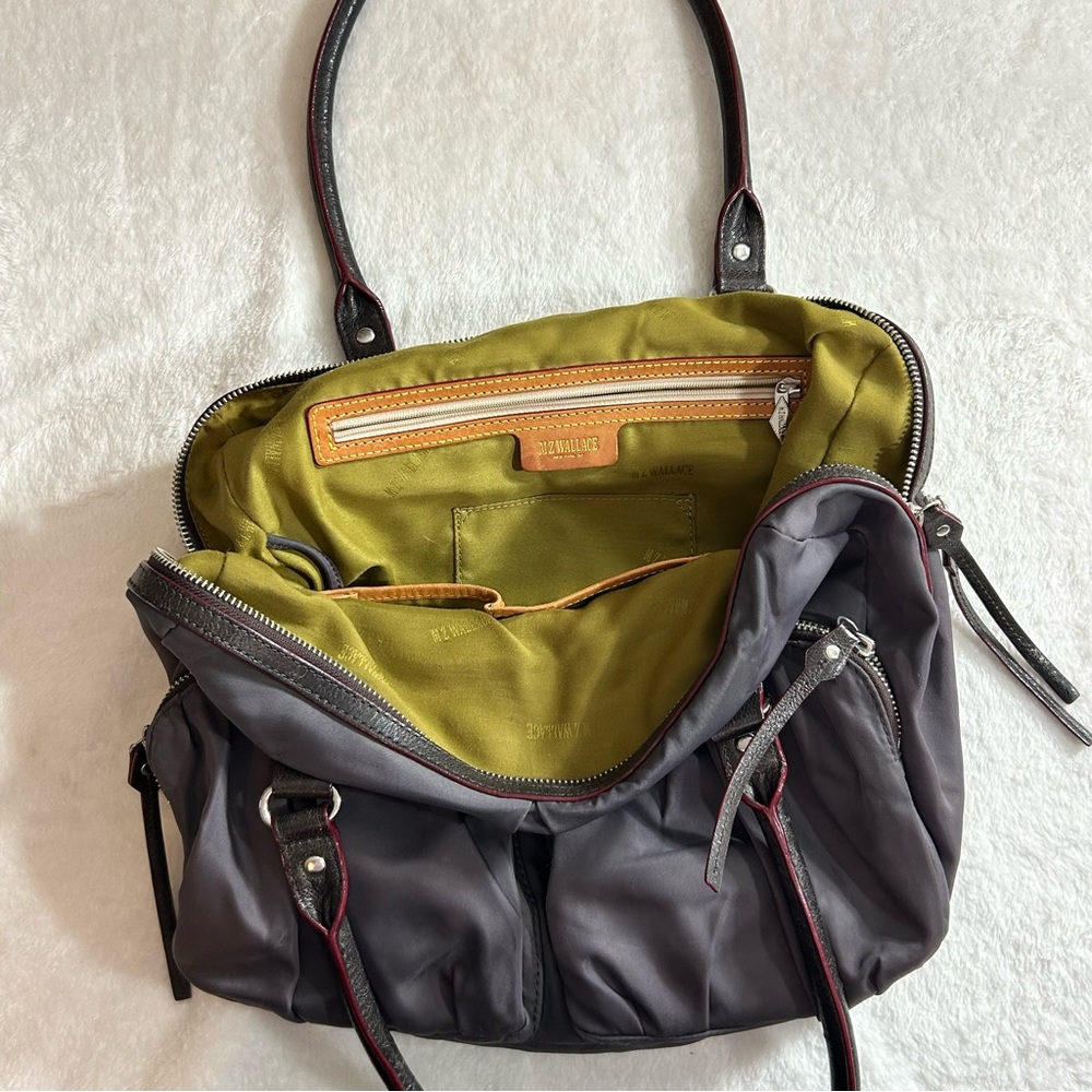 MZ Wallace Graphite Nylon Shoulder Bag with Leather Handles - Picture 12 of 13